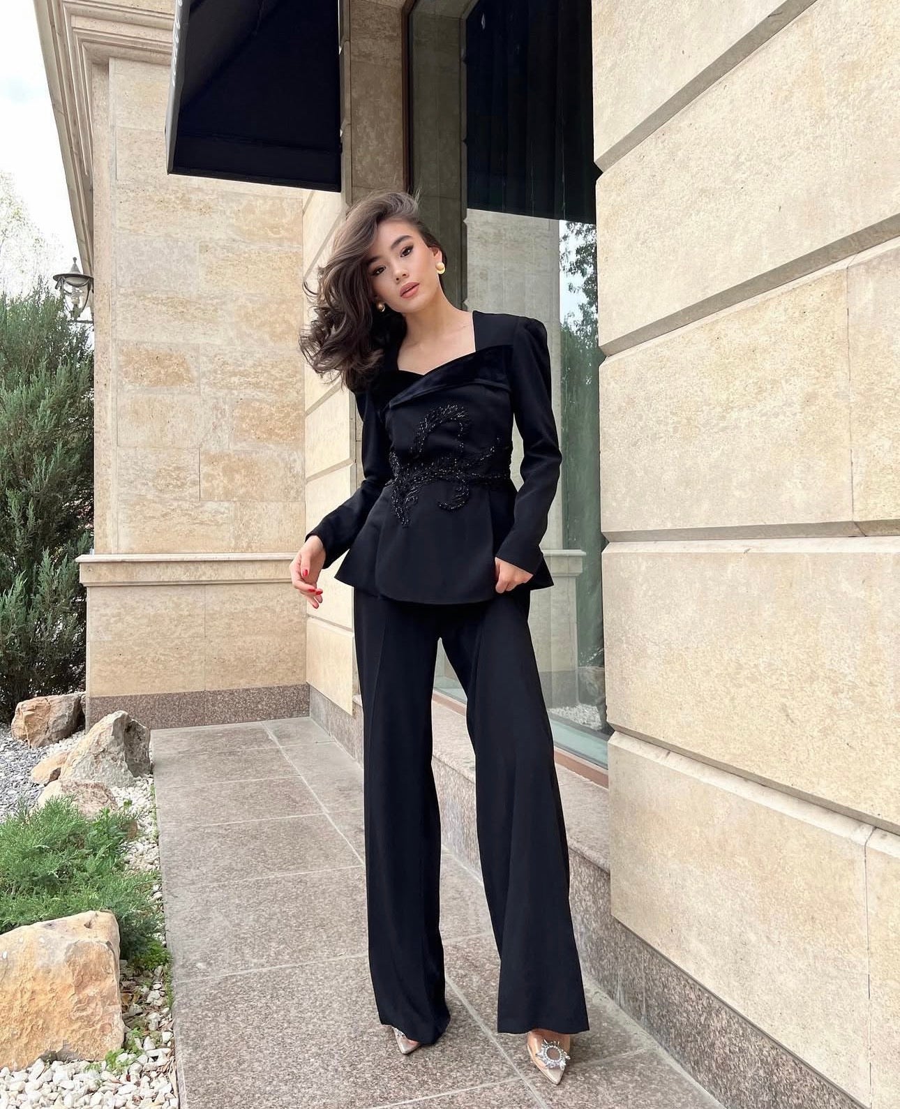 Black pant suit