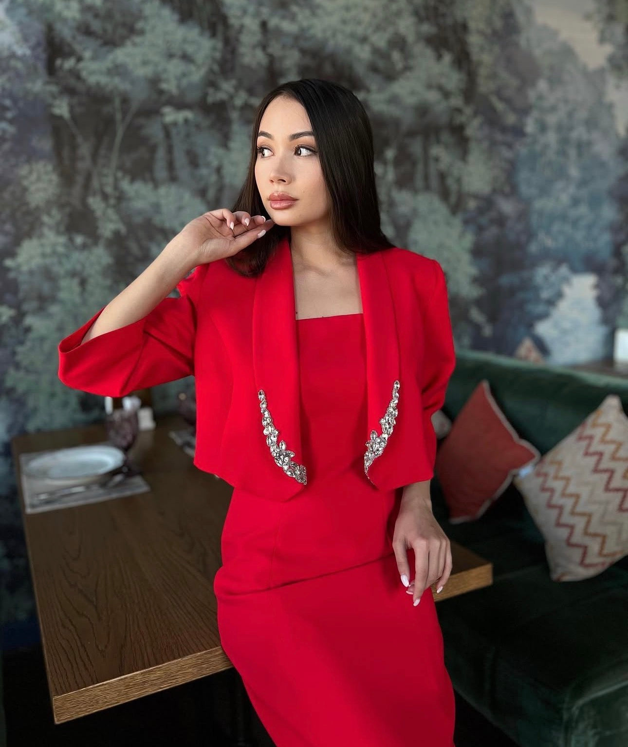 Red Power Suit Dress