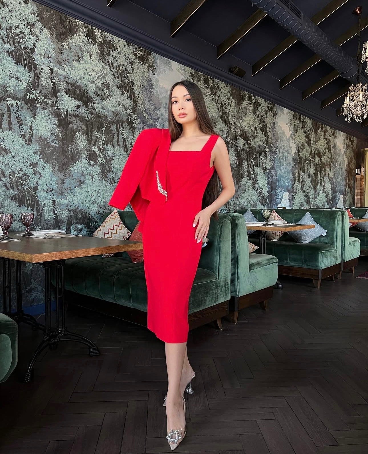 Red Power Suit Dress