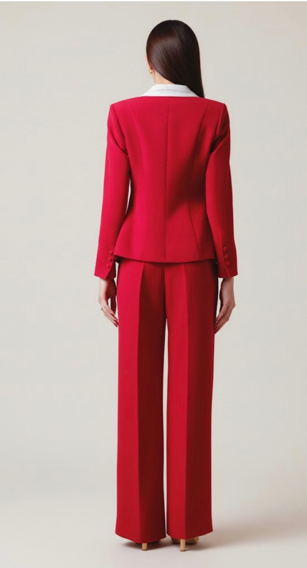The Red pantsuit