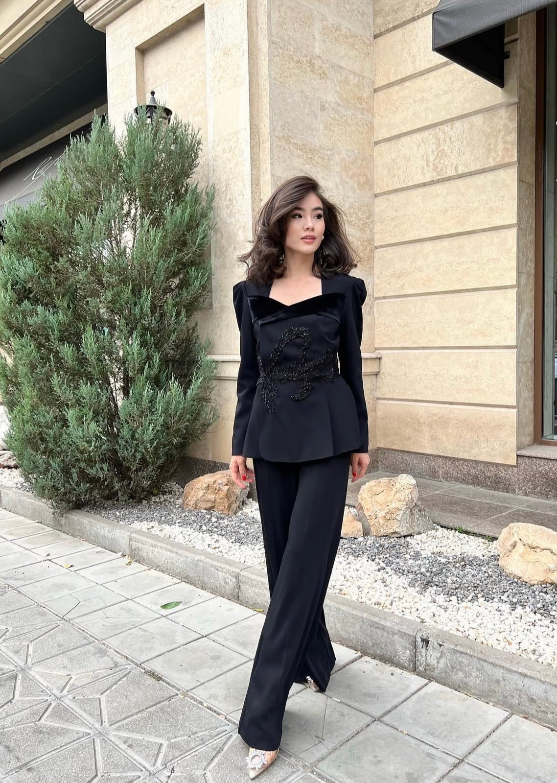 Black pant suit