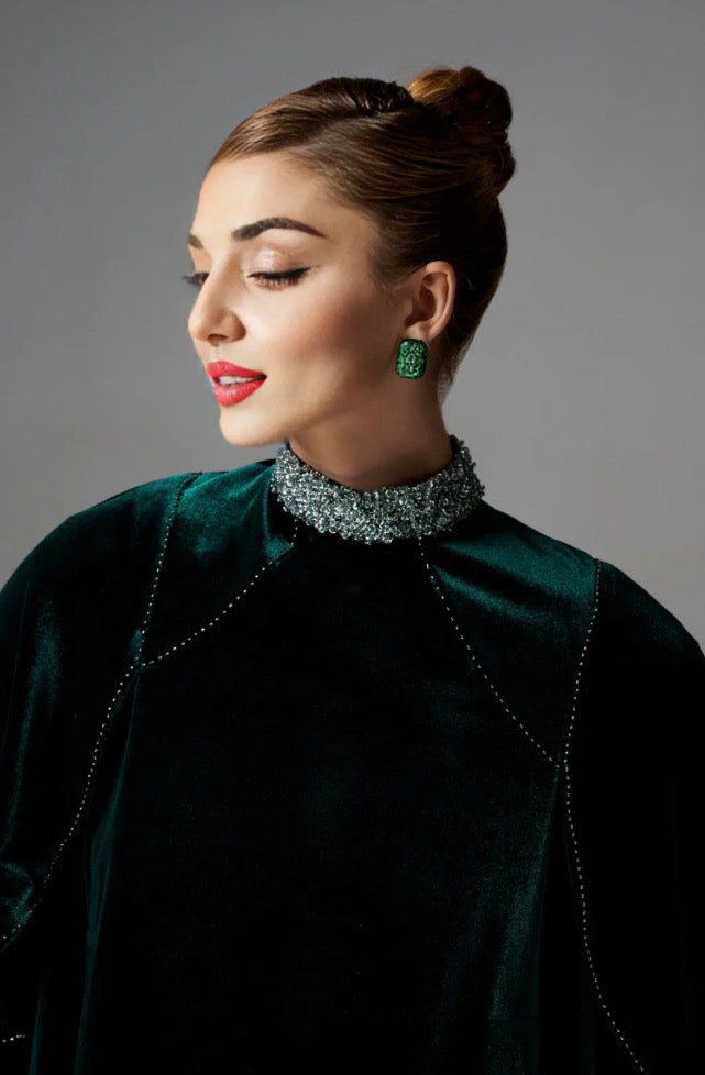 The Emerald Cape Dress